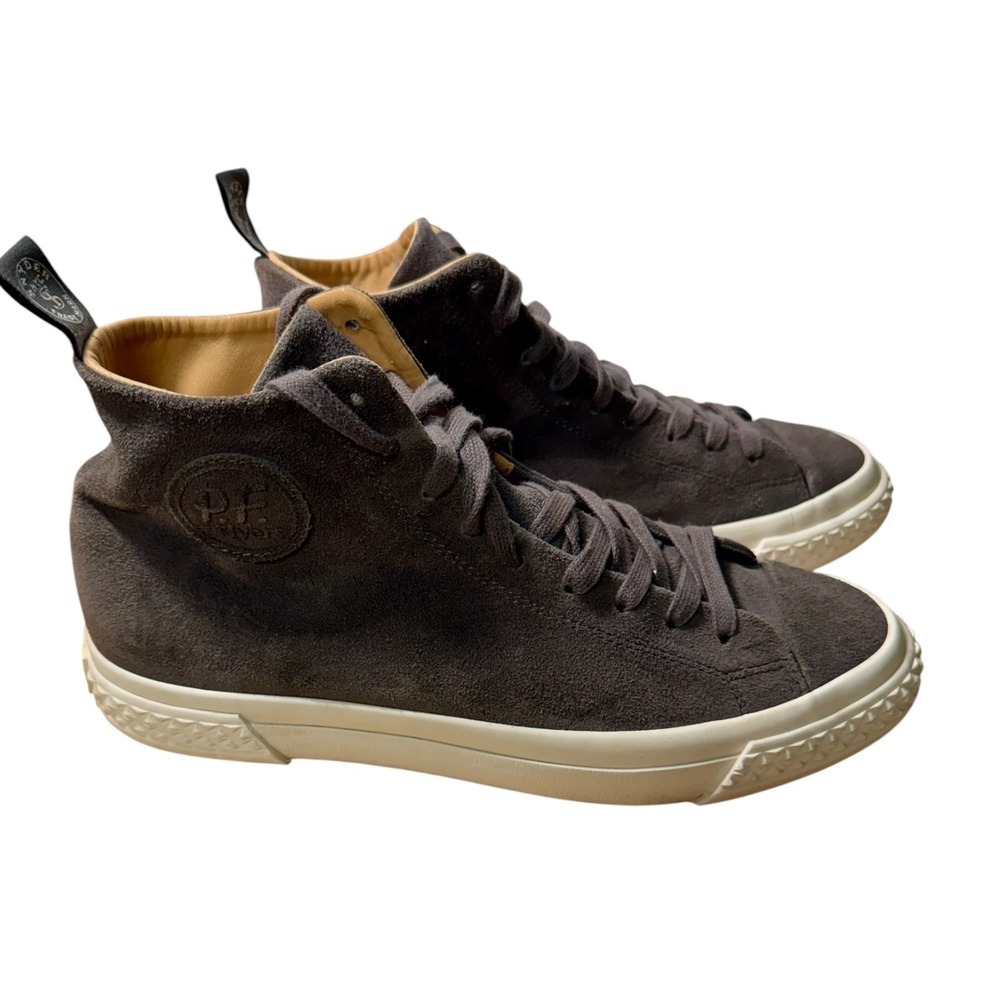 P.F. Flyers X Todd Snyder Suede High Top Rambler Sneakers Shoes Sample Gray 9.5